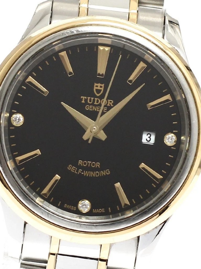 Tudor Style 12103 Date 3p Diamond Black Dial Automatic Ladies Watch